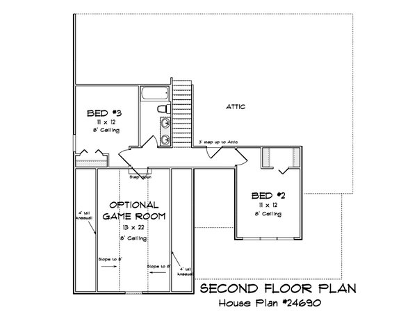 Dream House Plan - Floor Plan - Upper Floor for Farmhouse House Plan #513-2482 - 3 bed, 2.5 bath