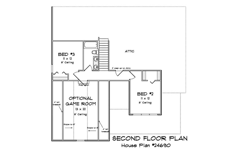 Dream House Plan - Floor Plan - Upper Floor for Farmhouse House Plan #513-2482 - 3 bed, 2.5 bath