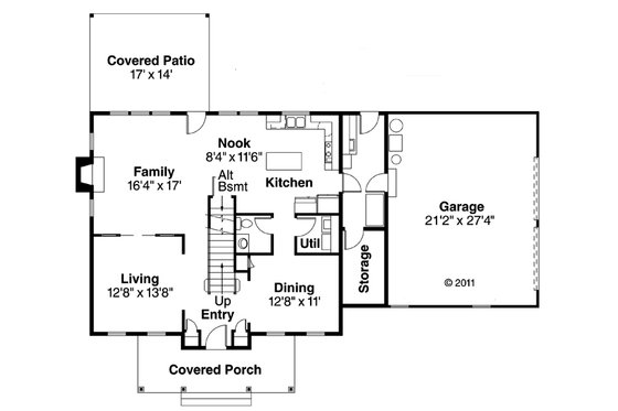 Floor Plan - Main Floor for Colonial House Plan #124-443 - 4 bed, 2.5 bath
