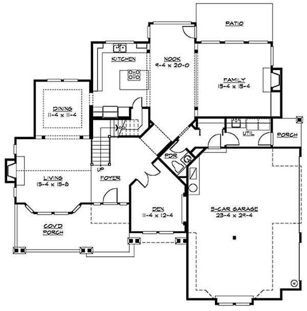 Dream House Plan - Craftsman Floor Plan - Main Floor Plan #132-212
