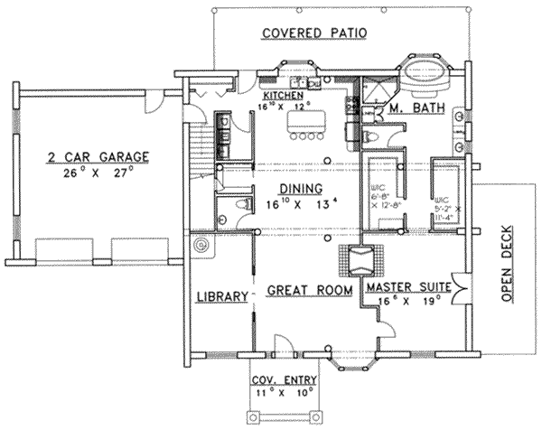 House Plan Design - Log Floor Plan - Main Floor Plan #117-408