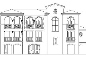 Exterior - Rear Elevation for Beach House Plan #426-5 - 3 bed, 4.5 bath