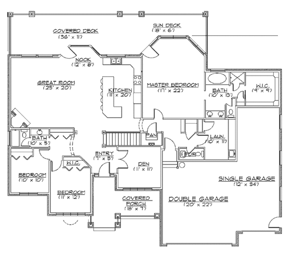 Home Plan - Country Floor Plan - Main Floor Plan #945-25