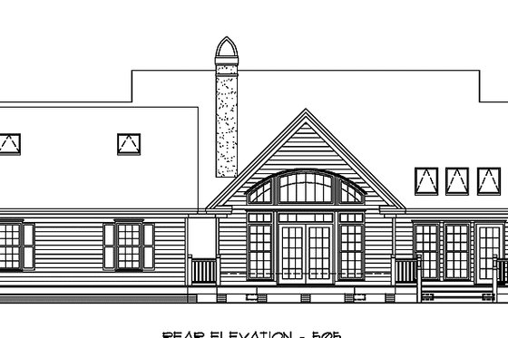Exterior - Rear Elevation for Country House Plan #929-351 - 3 bed, 2.5 bath
