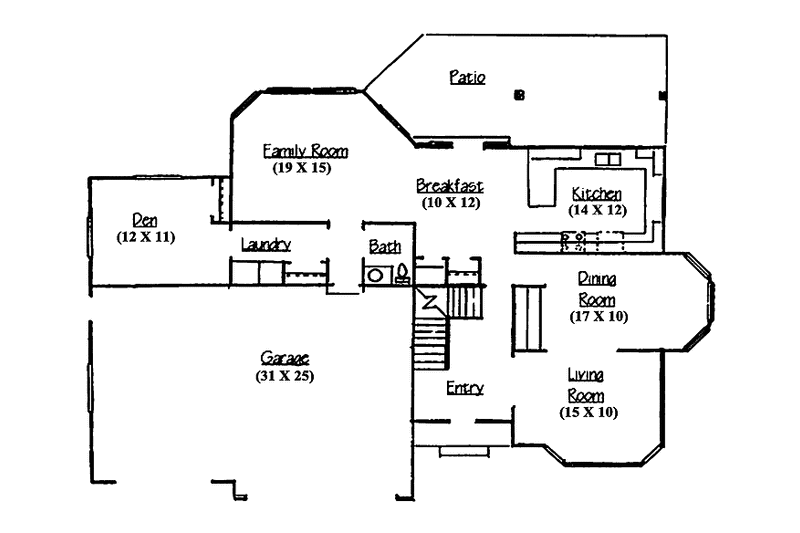 Home Plan - Floor Plan - Main Floor for Traditional House Plan #945-44 - 5 bed, 2.5 bath
