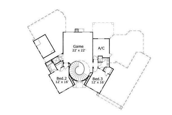 Floor Plan - Upper Floor for European House Plan #411-481 - 3 bed, 3.5 bath