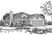 Ranch Style House Plan - 3 Beds 2 Baths 1676 Sq/Ft Plan #72-1080 Exterior 