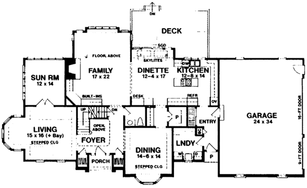 House Design - Colonial Floor Plan - Main Floor Plan #328-262