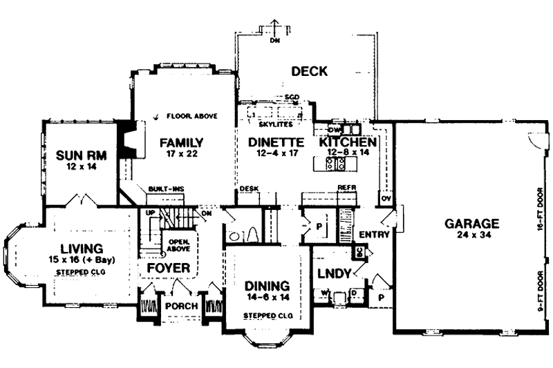 Home Plan - Floor Plan - Main Floor for Colonial House Plan #328-262 - 4 bed, 4.5 bath