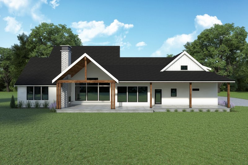 House Plan Design - Exterior - Rear Elevation 1 for Farmhouse House Plan #1070-194 - 3 bed, 3.5 bath
