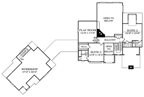 Home Plan - Country Floor Plan - Upper Floor Plan #453-231
