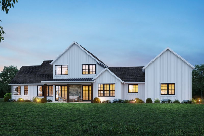 House Design - Exterior - Rear Elevation for Farmhouse House Plan #48-1184 - 4 bed, 3.5 bath
