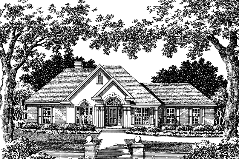 Home Plan - Exterior - Front Elevation 3 for Mediterranean House Plan #952-175 - 3 bed, 2 bath