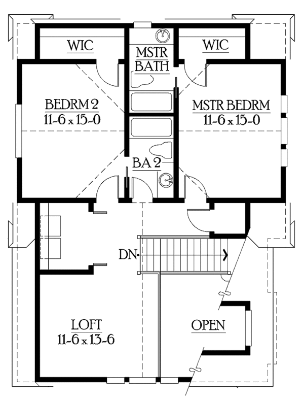 Home Plan - Craftsman Floor Plan - Upper Floor Plan #132-281