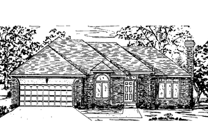 Ranch Exterior - Front Elevation Plan #405-303