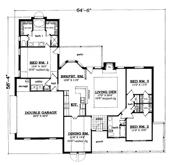 Dream House Plan - Country Floor Plan - Main Floor Plan #42-606