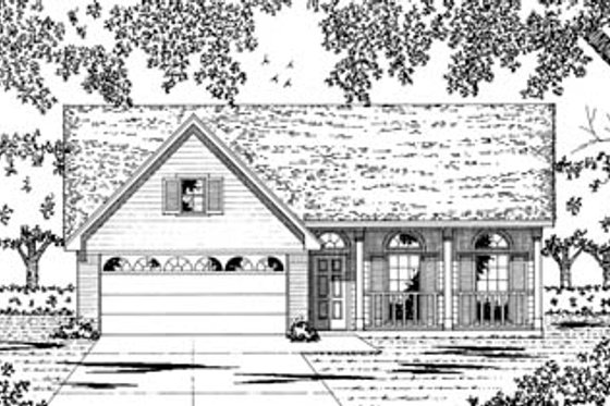 Exterior - Front Elevation for Traditional House Plan #42-118 - 4 bed, 2 bath