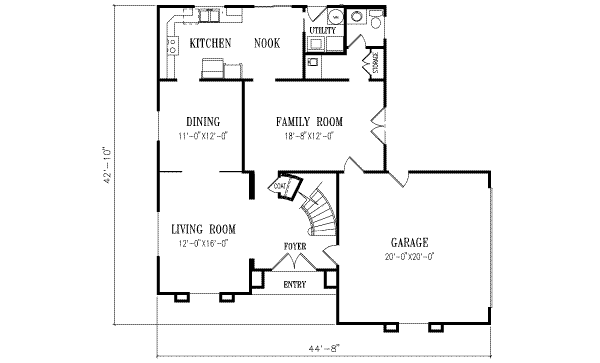 Adobe / Southwestern Floor Plan - Main Floor Plan #1-410