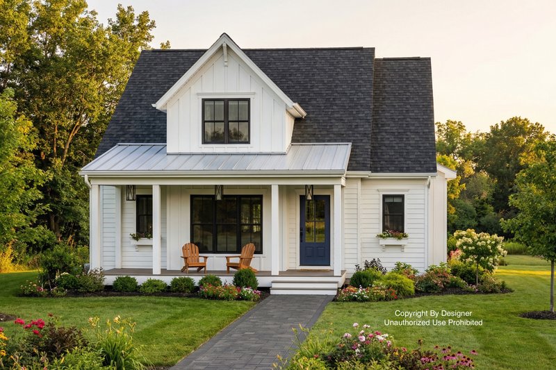 Architectural House Design - Exterior - Front Elevation 2 for Farmhouse House Plan #51-1562 - 3 bed, 3.5 bath