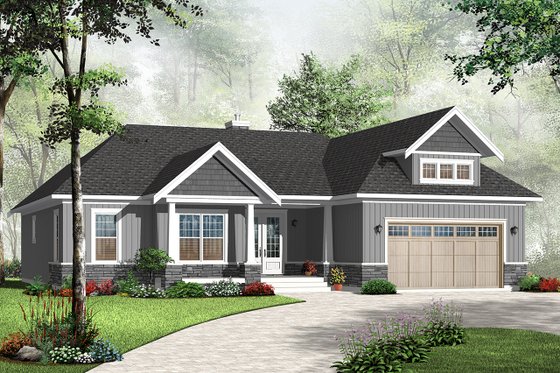 Exterior - Front Elevation 3 for Traditional House Plan #23-2528 - 3 bed, 2 bath