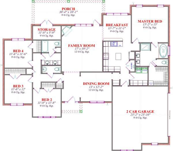 Traditional Floor Plan - Main Floor Plan #63-178