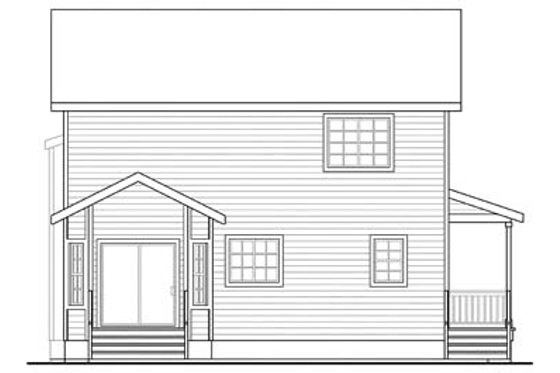 Exterior - Rear Elevation for Traditional House Plan #124-852 - 3 bed, 2.5 bath
