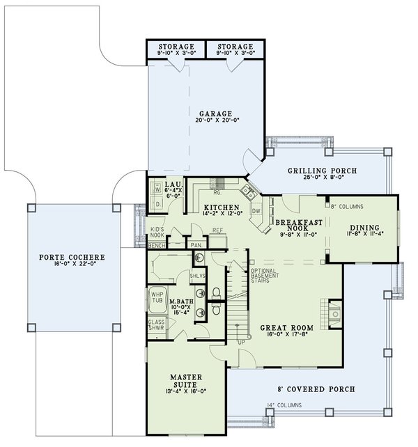 Dream House Plan - Farmhouse Floor Plan - Main Floor Plan #17-2078