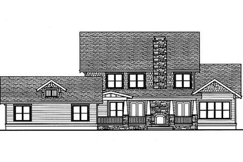 Dream House Plan - Exterior - Rear Elevation for Craftsman House Plan #413-117 - 4 bed, 3 bath
