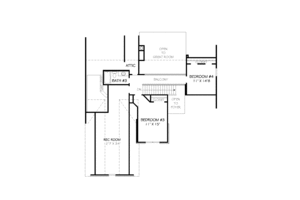 Floor Plan - Upper Floor for European House Plan #424-318 - 4 bed, 3 bath
