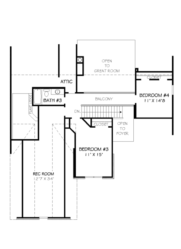 European Floor Plan - Upper Floor Plan #424-318
