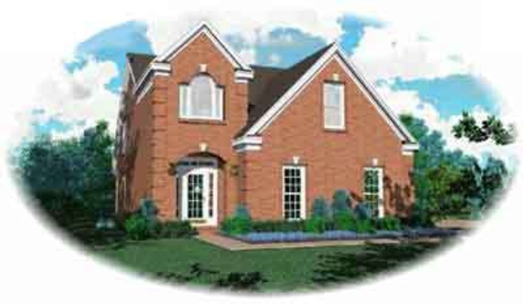 Exterior - Front Elevation 2 for European House Plan #81-458 - 3 bed, 2.5 bath