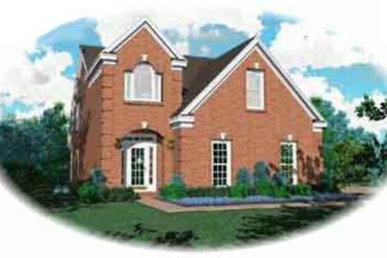 Exterior - Front Elevation for European House Plan #81-458 - 3 bed, 2.5 bath