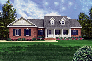 Southern style, country design home, front elevation
