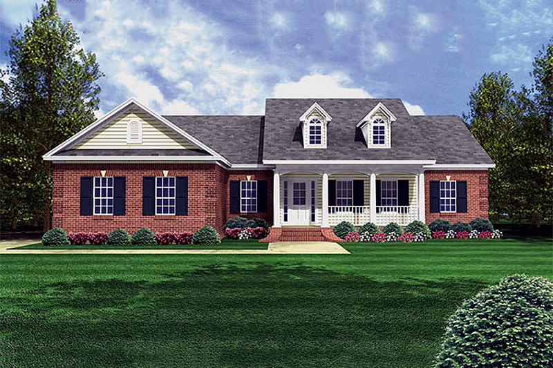 Home Plan - Southern style, country design home, front elevation