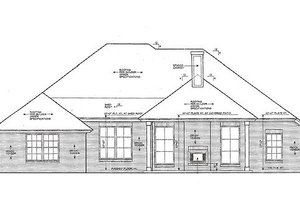 Exterior - Rear Elevation for European House Plan #310-971 - 3 bed, 2 bath