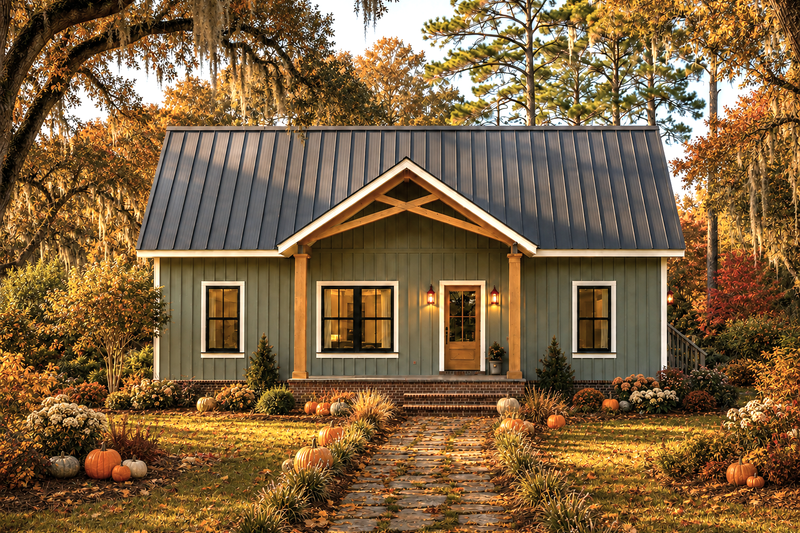 House Design - Exterior - Front Elevation 2 for Farmhouse House Plan #44-321 - 3 bed, 2 bath