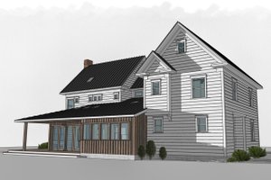 Exterior - Rear Elevation 2 for Farmhouse House Plan #485-4 - 4 bed, 3 bath