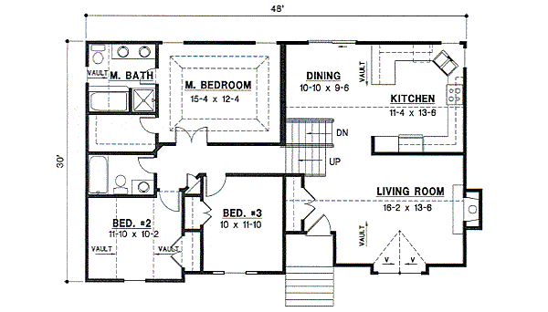 Traditional Floor Plan - Main Floor Plan #67-634