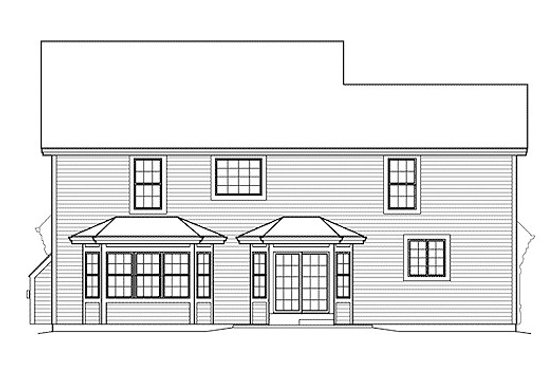 Exterior - Rear Elevation for Traditional House Plan #57-398 - 4 bed, 2.5 bath
