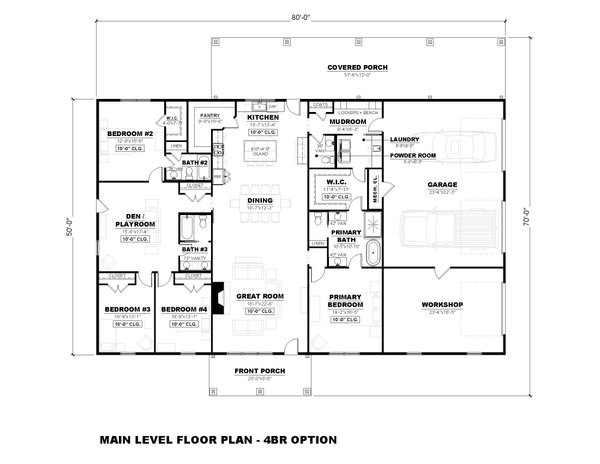 Dream House Plan - Barndominium Floor Plan - Main Floor Plan #1117-5
