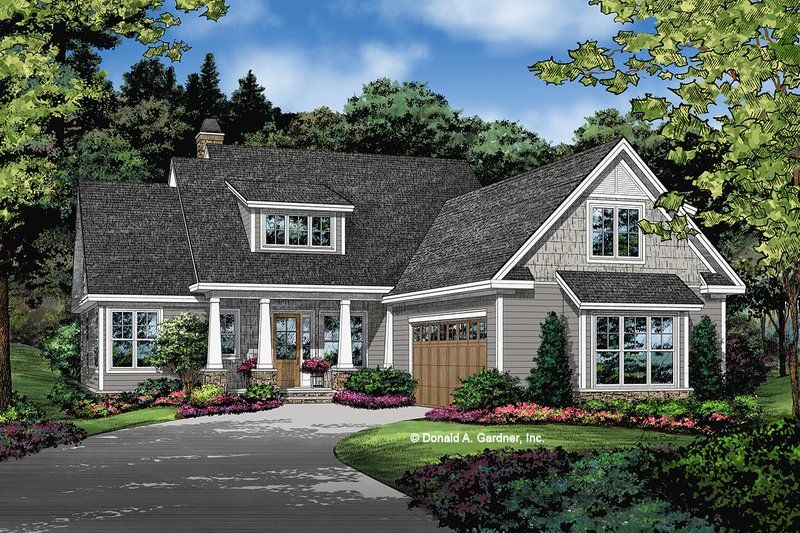 House Blueprint - Cottage Exterior - Front Elevation Plan #929-1084