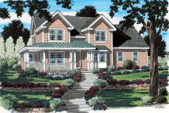 Exterior - Front Elevation for Victorian House Plan #312-617 - 4 bed, 2.5 bath