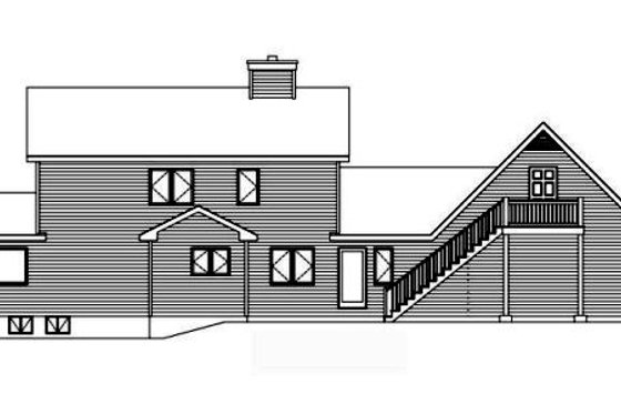 Exterior - Rear Elevation for Farmhouse House Plan #22-507 - 3 bed, 2.5 bath