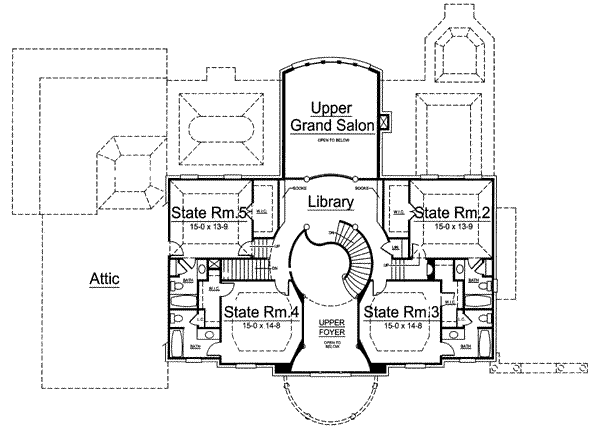 Architectural House Design - Colonial Floor Plan - Upper Floor Plan #119-161