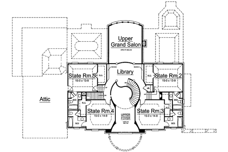 Home Plan - Floor Plan - Upper Floor for Colonial House Plan #119-161 - 5 bed, 6.5 bath