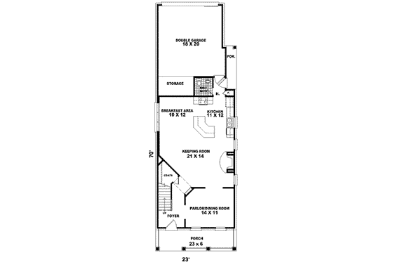 Floor Plan - Main Floor for Southern House Plan #81-461 - 3 bed, 2.5 bath
