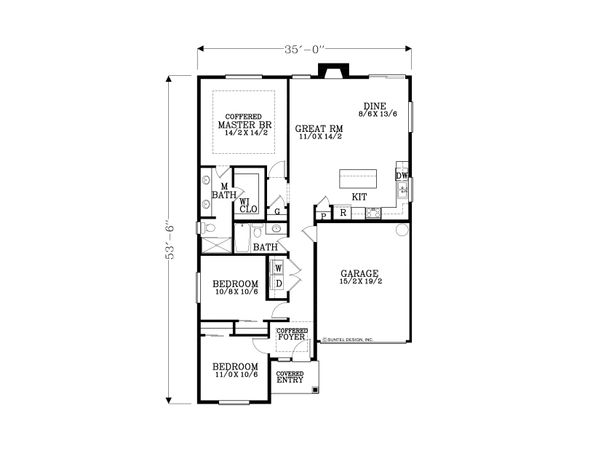 Home Plan - Cottage Floor Plan - Main Floor Plan #53-623