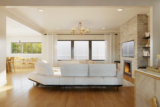 Interior - Family Room 2 for Ranch House Plan #1064-358 - 2 bed, 2.5 bath