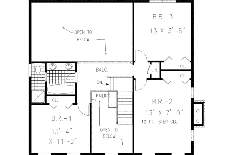Dream House Plan - Floor Plan - Upper Floor for Farmhouse House Plan #3-219 - 4 bed, 2.5 bath
