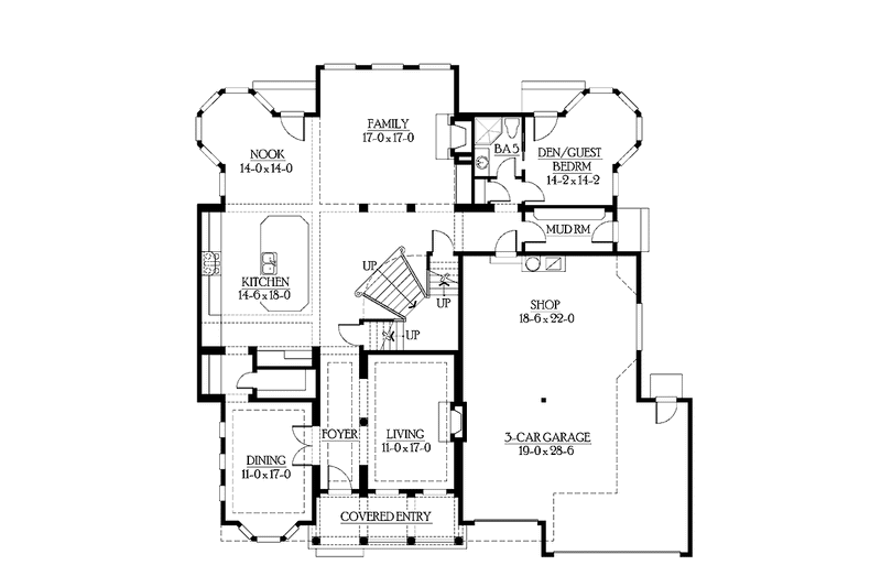 Home Plan - Floor Plan - Main Floor for Country House Plan #132-484 - 4 bed, 5 bath